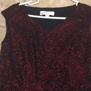 Red and black lace dress